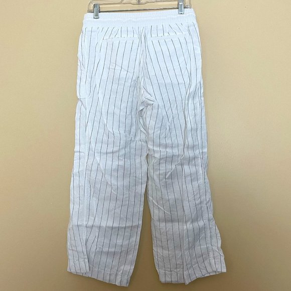 Athleta Bali Linen Striped Crop Pants Size 6T 6 TALL Beach Coastal Vacation - Picture 4 of 9